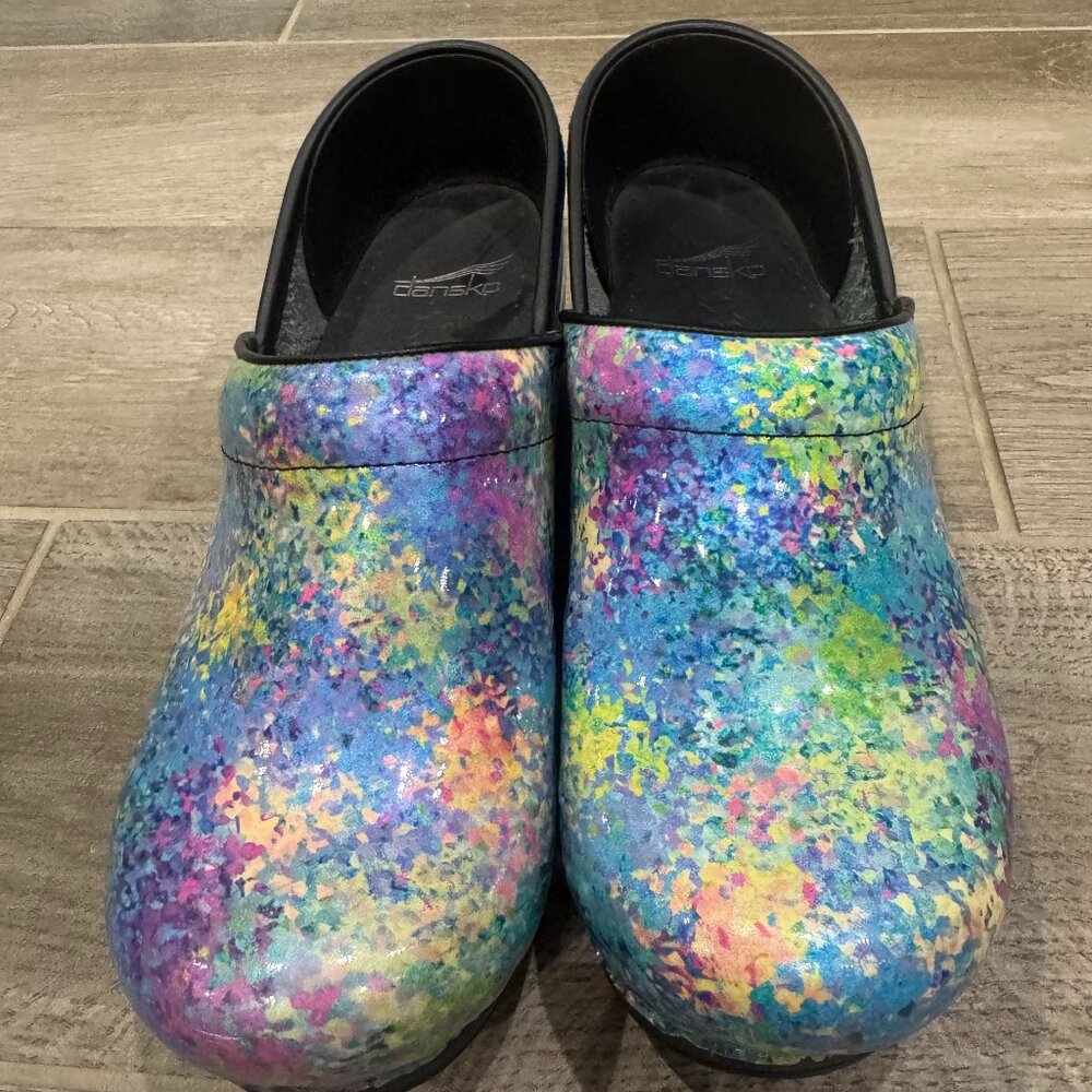 Dansko Professional Multicolor Paint Splatter Clo… - image 1